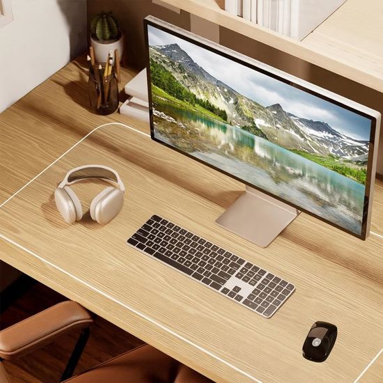 YSWOVUO Tapis De Bureau Transparent, Sous Main Transparent 80 X 40 Cm, PVC Protection Bureau Antidérapant Résistant à L Chaleur, Tapis De Table Pour Ordinateur Bureau Maison