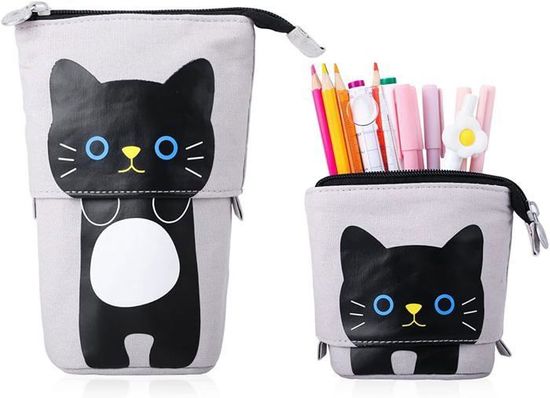 Trousse Kawaii Verticale, Trousse Enfant Trousse Animaux Trousse Debout, Ours Pencil Case Sac De