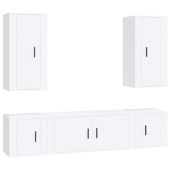 Ensemble de meubles TV 8 pcs Blanc brillant Bois d'ingénierie | Leroy