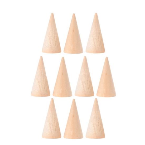 10 pièces bricolage cônes non peints en bois solide cône forme parure étagère Ornamnet  MOULE A GATEAU - MOULE DE PATISSERIE