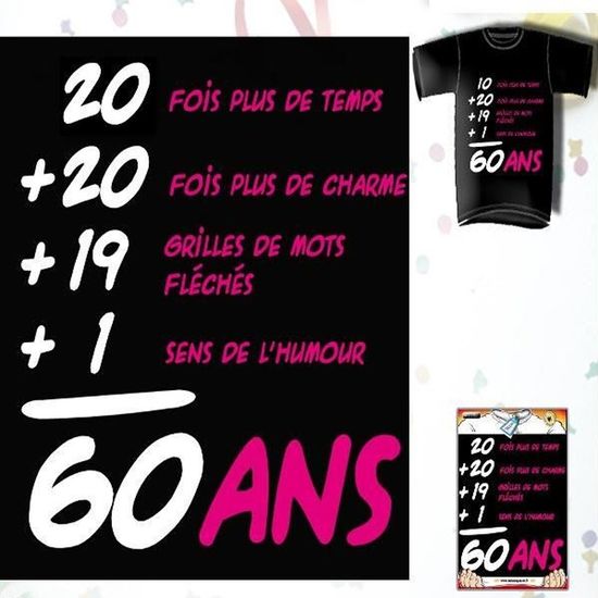 T Shirt Anniversaire Addiction 60 Ans Femme