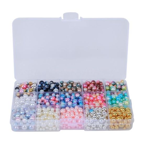 360 Perles En Plastique Imitation Brillant - Tailles Mélangées 3 à 10 Mm - Pour DIY Bijoux, Décoration - 8