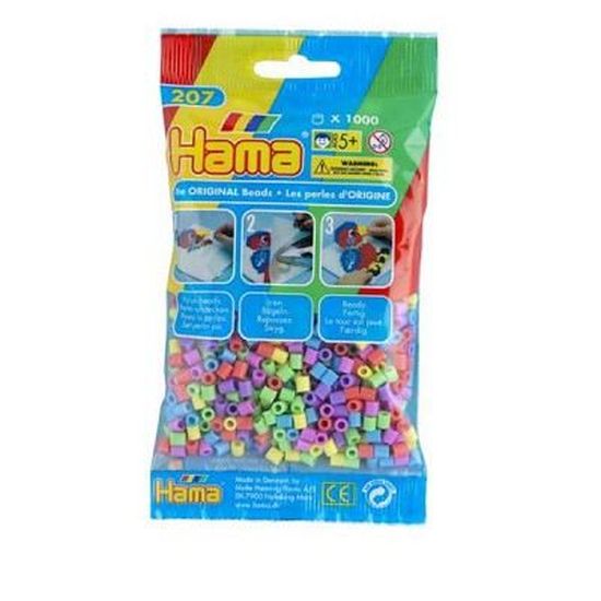 Sachet de 1000 perles Hama Midi - Couleurs pastel mix - Jouet créatif pour enfant de 5 ans et plus