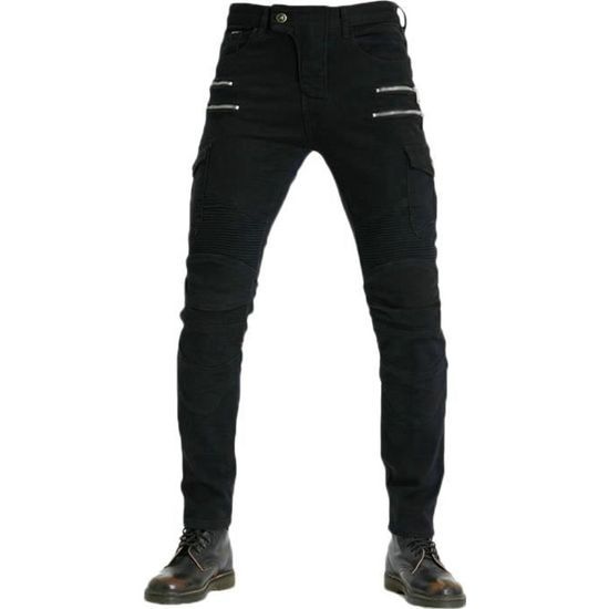 Juicy Trendz® Hommes Motorcycle Moto Pantalon Motards Jeans Renforcée