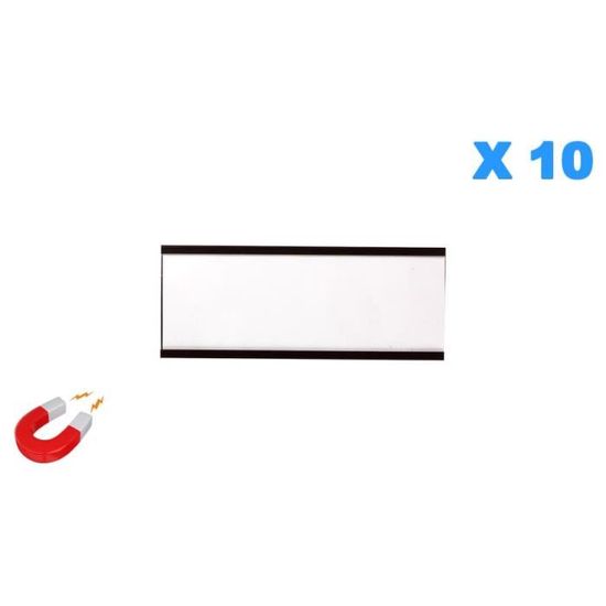 AimanGZ - Lot De 20 Porte-Étiquettes Magnétiques Prédécoupés 30x80 Mm - Pour Étagères Métalliques, Ardoises - Réutilisables, Sans Trace