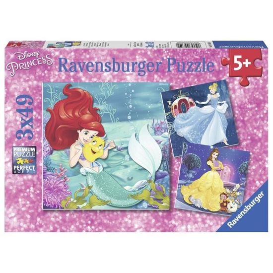 Puzzle 49 pièces 3 Puzzles - Disney Princesses