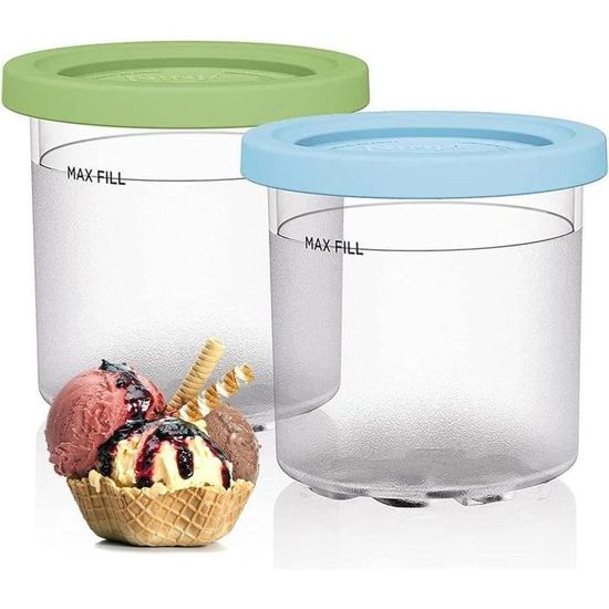 Bacs à Crème Glacée Pour Ninja Creami 4PCS Récipients à Crème Glacée Avec Couvercles Pour Ninja