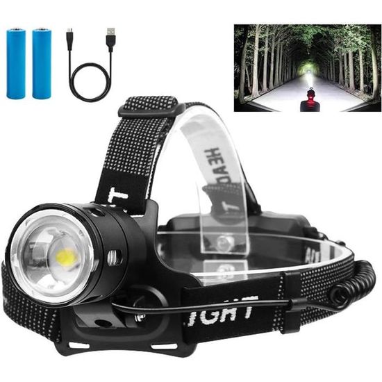 Lampe Frontale LED Rechargeable, Ultra Puissante 50000 Lumens, 4 Modes, Étanche, Lampe Camping, Pêche, Cyclisme. - Bricolage