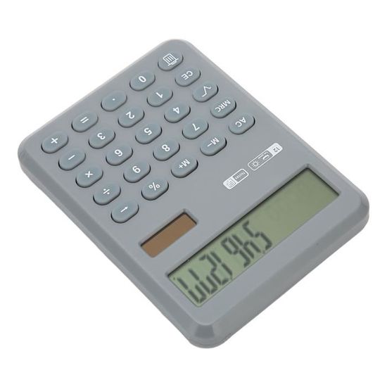 Calculatrice De Bureau Calculatrice Avec Bloc-Notes 12 Chiffres Grand Affichage Support Solaire