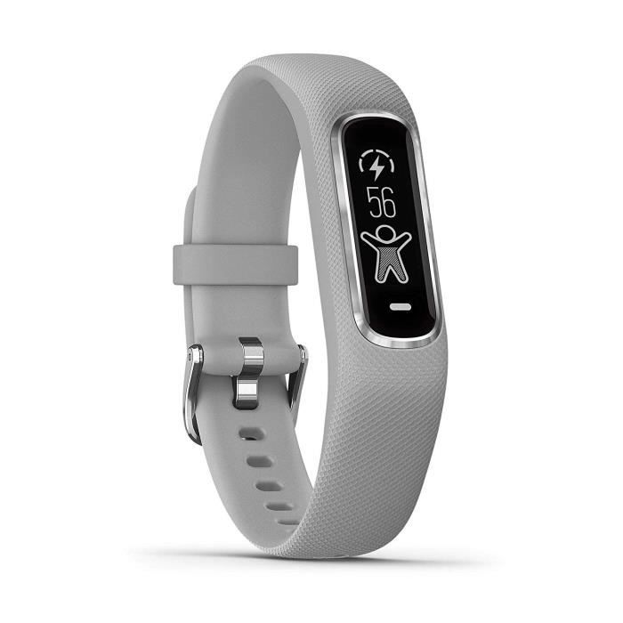Bracelet de fitness GARMIN Vivosmart 4 - cardio - Taille S/M - Gris et argent