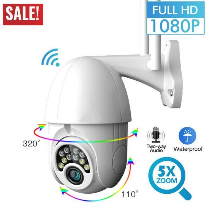 CCTV Caméra IR de Surveillance 1080P HD- WIFI Vidéosurveillance Extérieur Sans Fil Caméra IP-Vision Nocturne-Vocal bidirectionnel