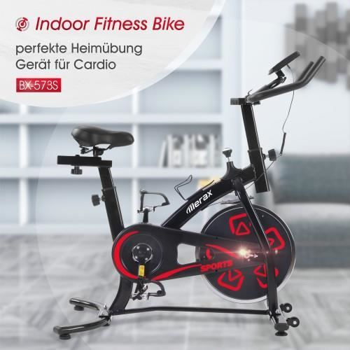 Vélo d'appartement de l'entraînement cardio avec coussin de siège confortable vélo d'intérieur avec console LCD -QNQ HB035 -YNF