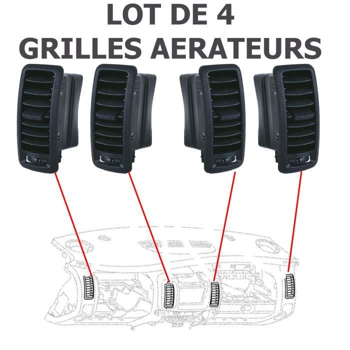 4 Grilles de Ventilation Bouche d'air Aeration Avant Gauche Droite Milieu prévu pour Trafic II Vivaro A Primastar
