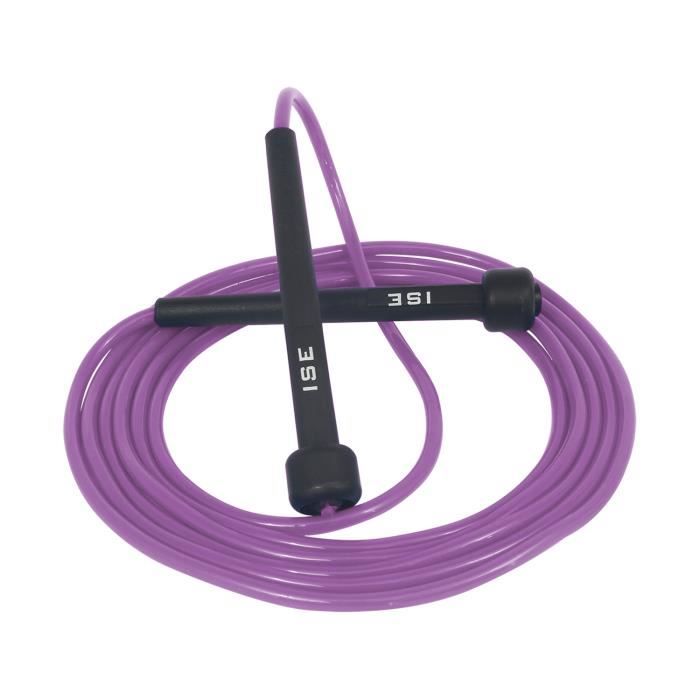 ISE Corde à Sauter Facilement réglable 3 m câble-La Poignée Souple et Câble Ajustable,Rope Skipping pour Entrainement Fitness JP1001