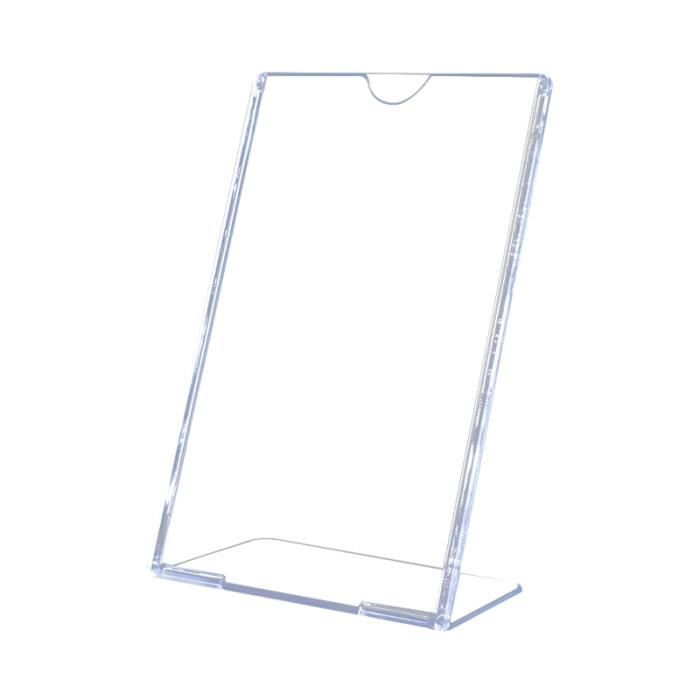6pcs acrylique incliné présentoir porte-signe image liste de prix de bureau