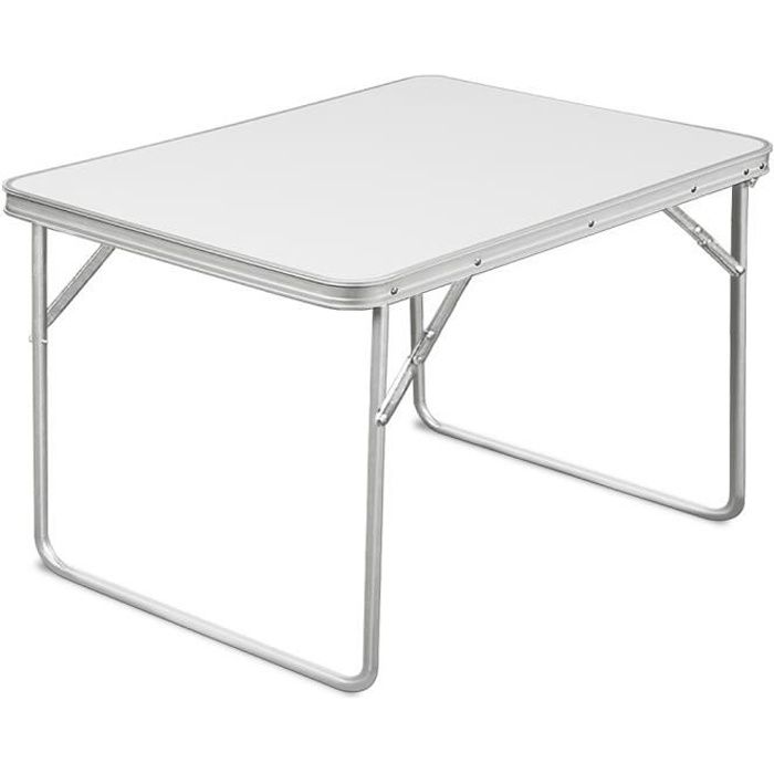 Table de camping pliable en aluminium - Table Jardin Terrasse 80 x 60 x 68 cm