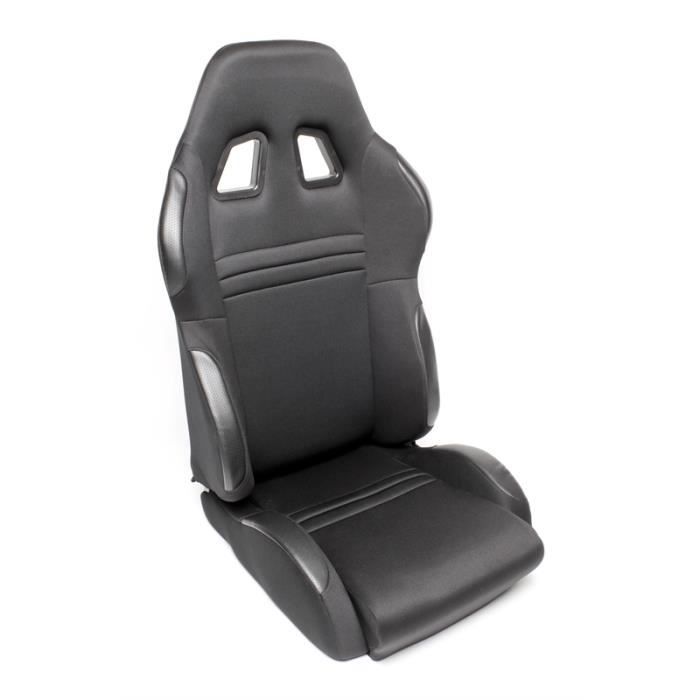 Siege baquet sport Tuning Art - noir, ajustable, gauche, tissus, Siege baquet inclinable avec mecanisme