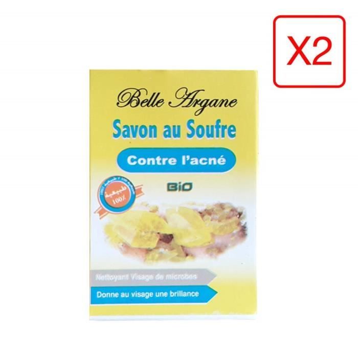 Lot de 2 Savon au Soufre Bio contre l'Acné
