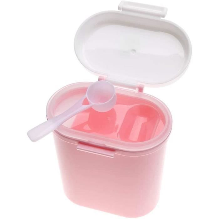 boîte à lait,Boîte portable grande capacité pour lait en poudre pour bébé avec distributeur en plastique, rose