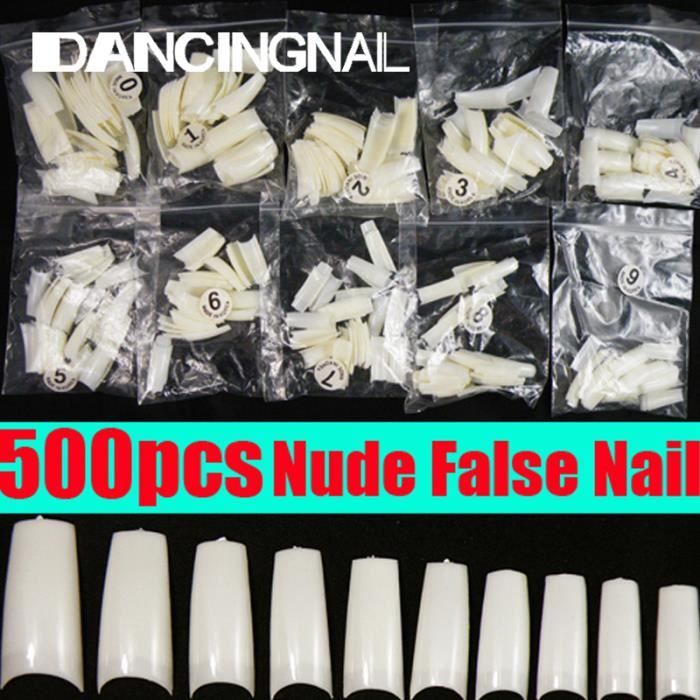 500pcs Faux Ongle Capsule Demi French Gel UV Acrylique Manucure