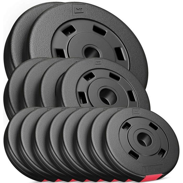 POIDS Disques de Poids Hop-Sport Poids en Plastique de 30 kg dans Trois Variantes au Choix2