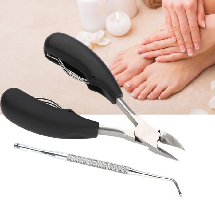 Pince à Ongles Incarnés Coupe Ongle avec Pousse Cuticules pour Nettoyage des Ongles et des Orteils Outil Manucure Pédicure