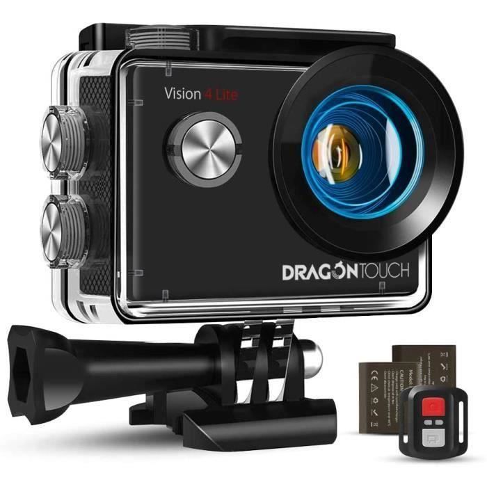 Caméra Sport 4K Dragon Touch WiFi avec Télécommande 2.4G & Micro Externe & EIS, Grand Angle 170°, Kits d'Accessoires - Vision 4