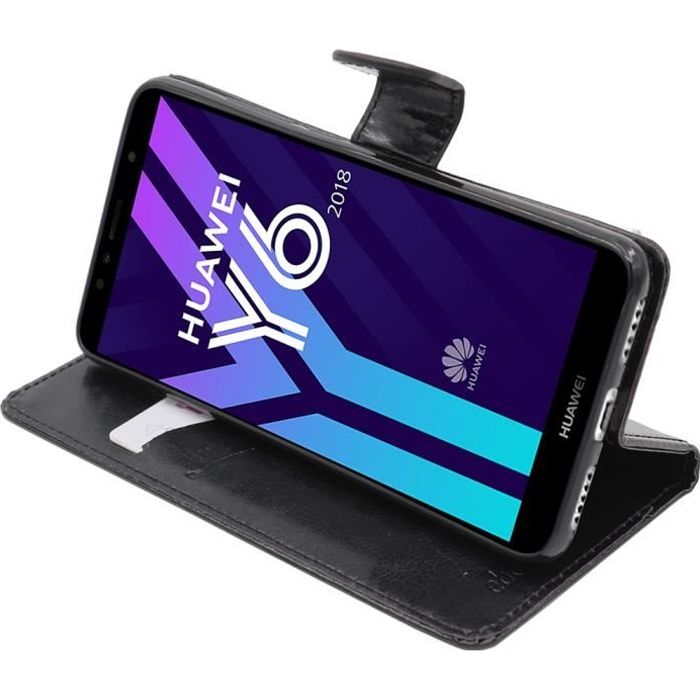 ebestStar ® pour Huawei Y6 2018 - Etui Portefeuille PU Cuir , Noir