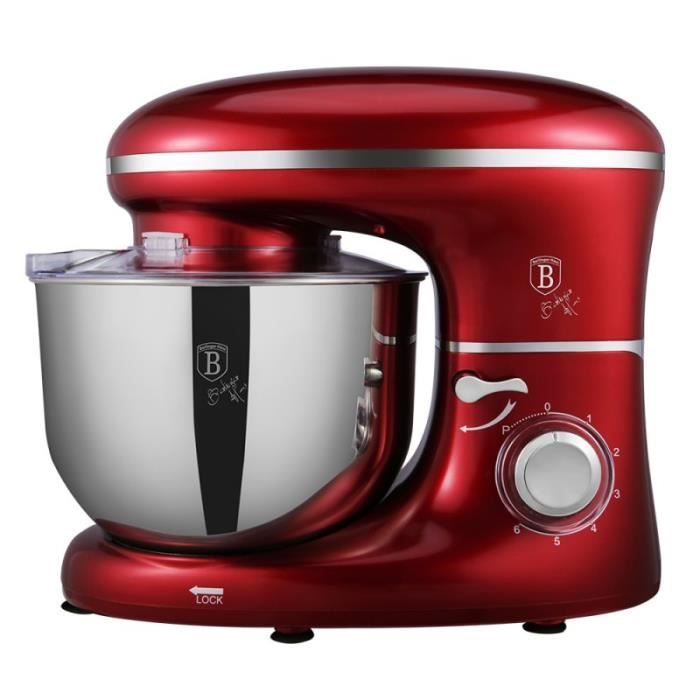 Robot pétrin 1400W rouge bordeau