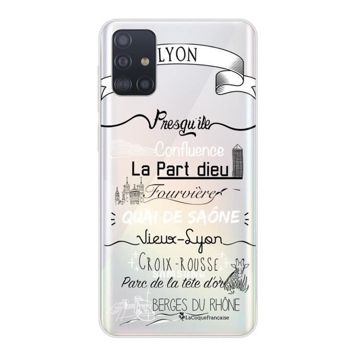 Coque Samsung Galaxy A71 360 intégrale transparente Quartiers de Lyon Ecriture Tendance Design La Coque Francaise.