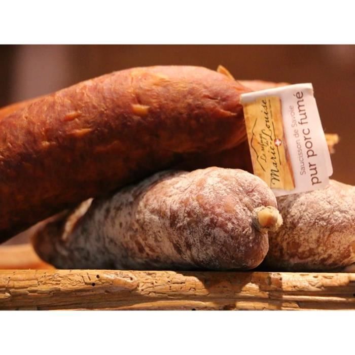 LOT DE 4 SAUCISSONS DE SAVOIE : 2 pur porc et 2 fumé