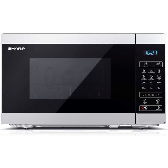 SHARP YC-MG02ES Micro-ondes avec fonction grill-décongélation - 1270 W - 20 l - 11 niveaux de puissance-fonction