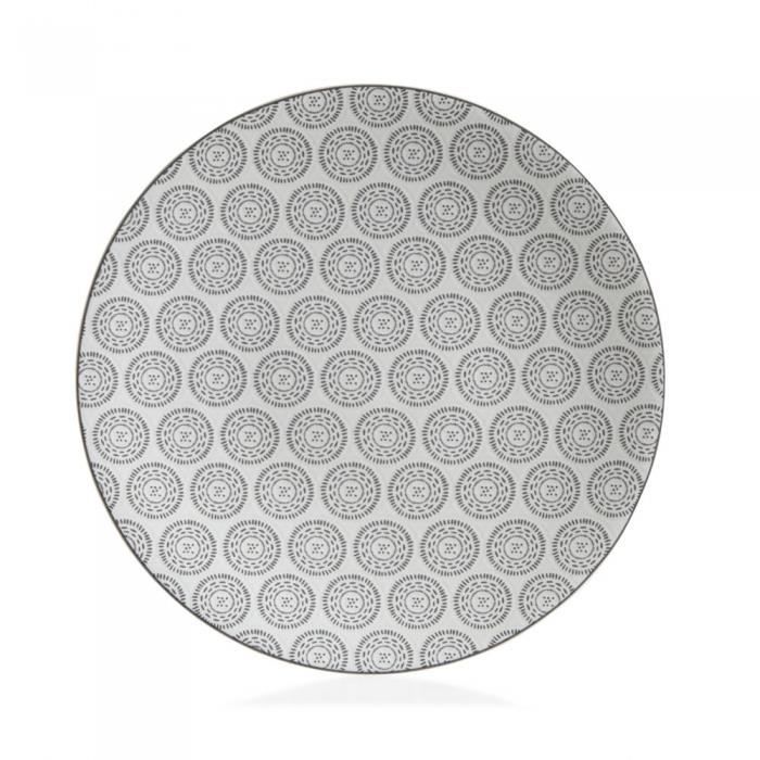 Assiette plate 27 cm chloe anthracite (lot de 6) - Table Passion Gris