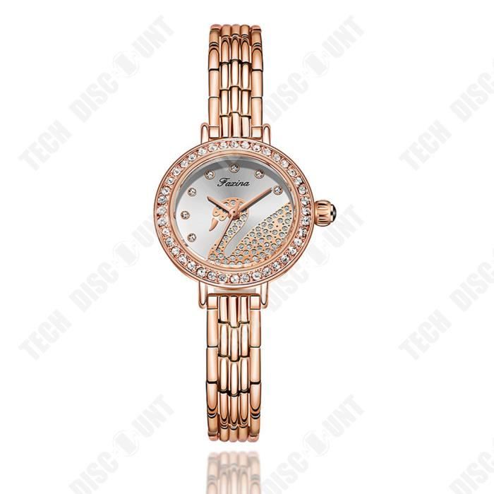 TD® Montre mode montre à Quartz ensemble cadeau boîte cristal montre pour femme bijoux personnalité ensemble de bijoux montre pour f
