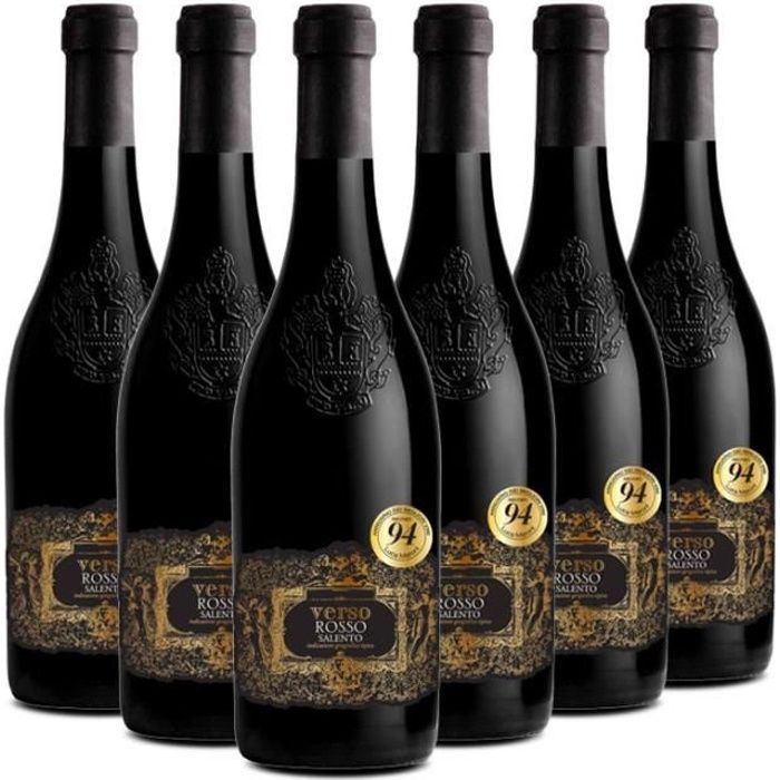 VERSO ROSSO, Negroamaro, Primitivo, Malvasia Nera, Vins rouges, 6 bouteilles