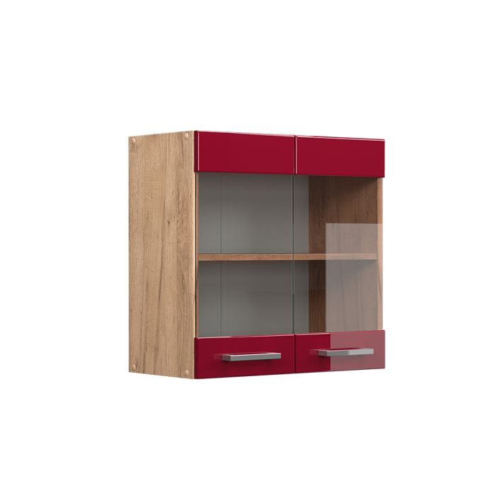 Armoire en verre R-Line 60cm Rouge brillant/Chêne de force doré Vicco 37490 Armoire en verre R-Line 60cm Rouge brillant/Chêne de force doré Vicco 37490