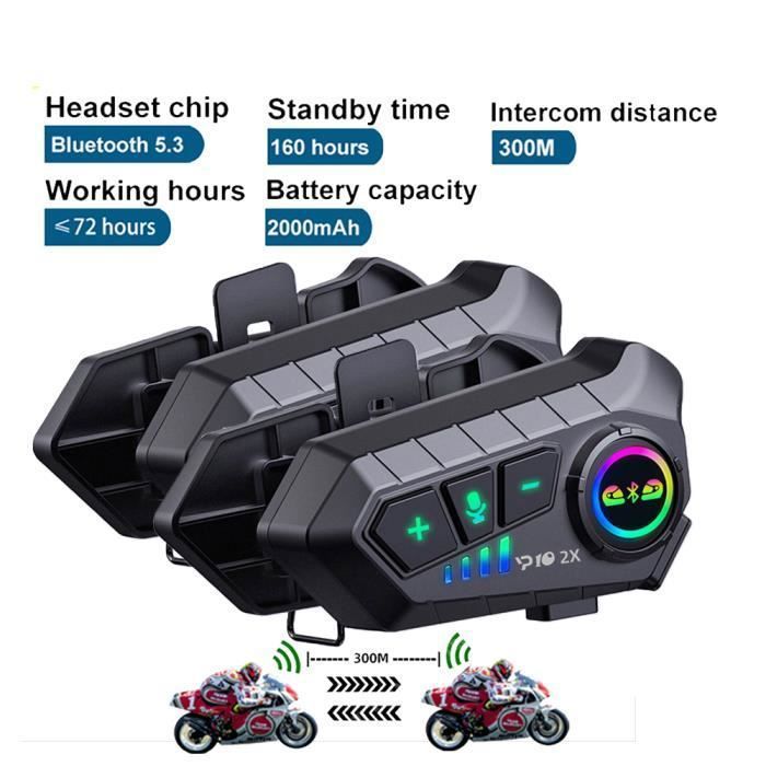 Autrement PRUMYA Intercom moto duo sans fil 300 m – assistant vocal IPX6 autonomie 30 h