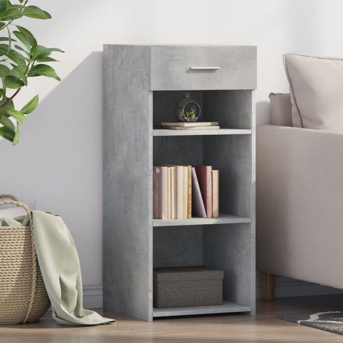 vidaXL Buffet gris béton 40x42 5x93 cm bois dingénierie armoire armoire latérale armoire de rangement armoire placard 846316