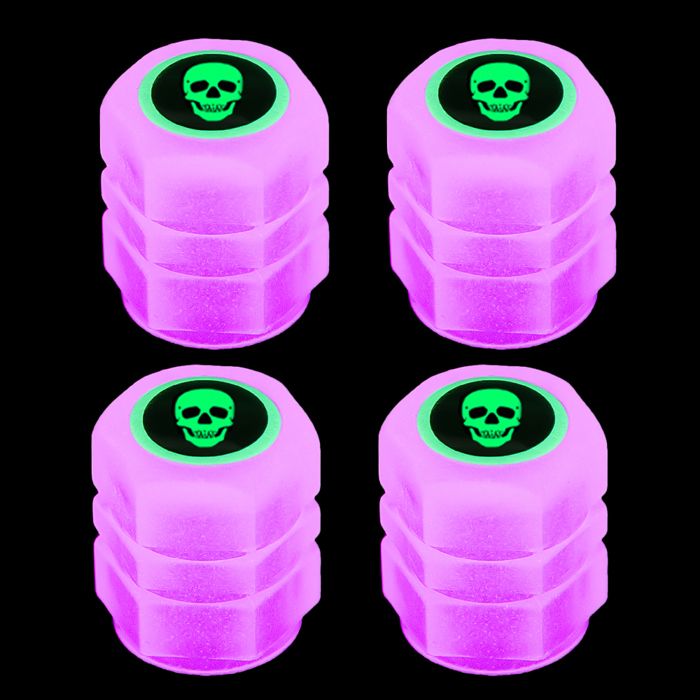 Lot De 4 Bouchons De Valve Avec Logo Tête De Mort Rouge Pour Pneus De Voiture, Accessoires De Couverture De Tige De Pneu En A~6192 - Auto