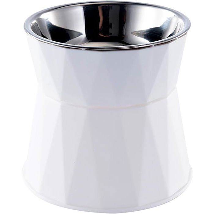 Gamelles surélevées gamelles surélevées pour nourriture et eau gamelles pour chat bénéfiques pour la digestion 13 oz (blanc)
