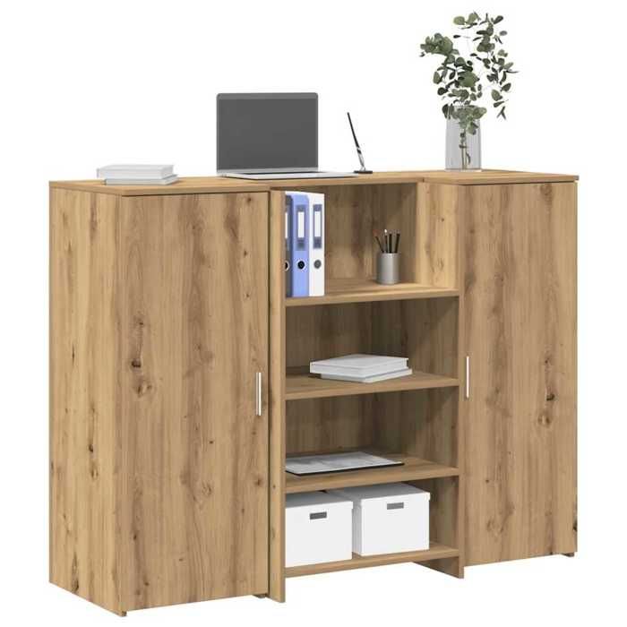 vidaXL Bureau réception chêne artisanal 135x50x1035cm bois ingénierie comptoir de réception réception de salon comptoir 3324195
