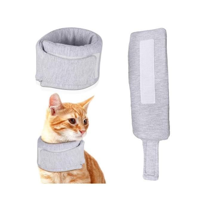 Meilleurs prix pour Collerette Chat Collerettes pour Chat Chiens Collerette Rglable pour Chat Doux Collerette ChatTour de Cou 26-33 CM L Gris Label