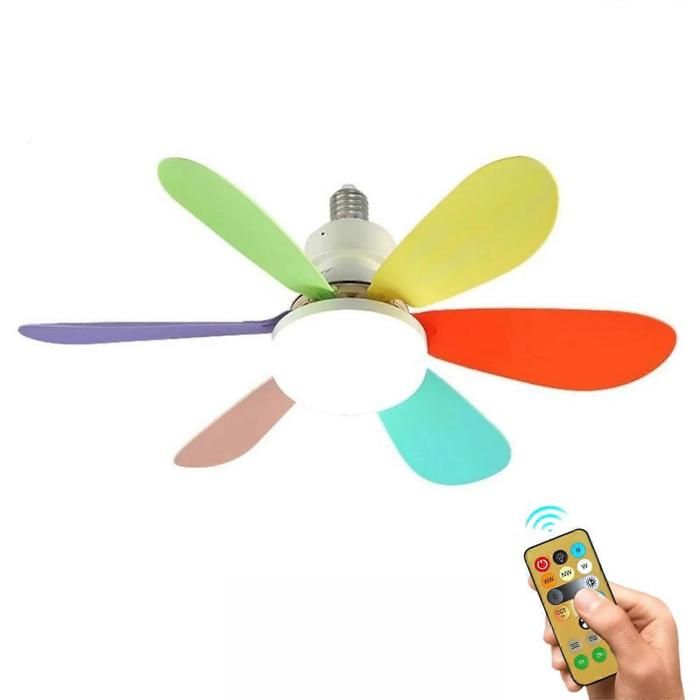 Ventilateur de plafond coloré avec lumière et télécommande éclairage de ventilateur de plafond à intensité variable 3 couleu-a317 - Wen