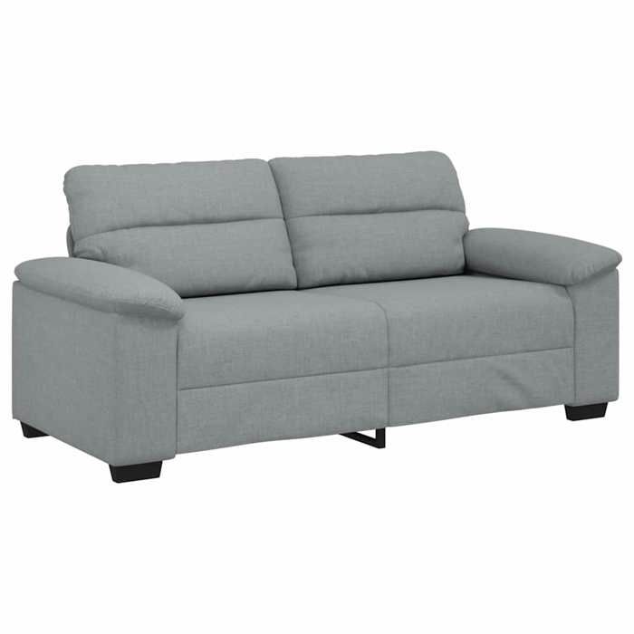 136828& Canapé à 2 places - gris clair 140 cm tissu - L182 x P81 x H84 cm