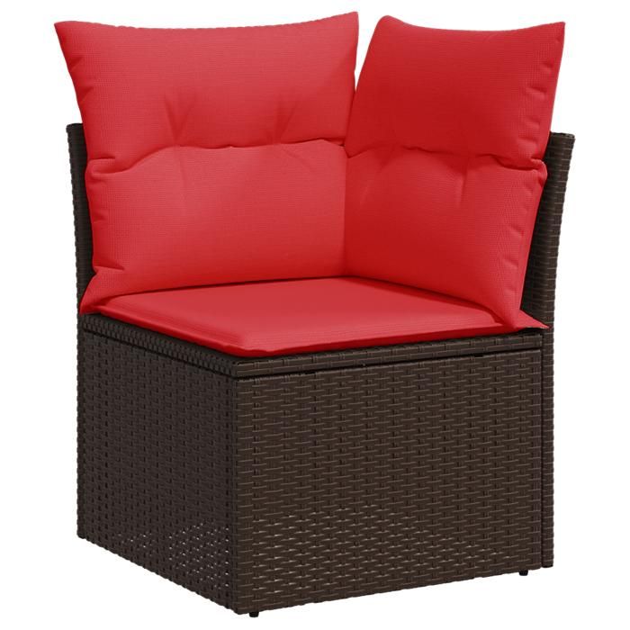PROMOTION Canapé dangle - avec coussins en poly rattan marron 60790 - BestMeuble