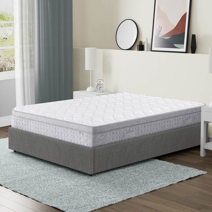 Matelas 160x200 cm ep 25 cm ressorts ensachés + mousses de confort bords renforcés - THENEST