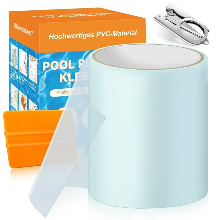 Kit De Réparation Pour Piscine, Liner, Jouets Gonflables - Inclut Colle 60ml Et 10 Rustines (rondes/carrées) - Etanche Et Durable - 7