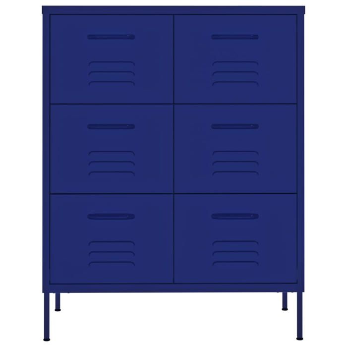 Bleu Buffet/Armoire à tiroirs JILLS pour salon/chambre Bleu marine 80x35x1015 cm Acier LV3161