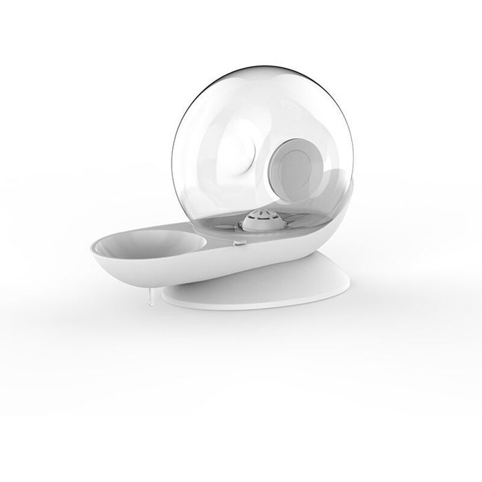 Fontaine à eau automatique pour chat – 2 8 litres – Abreuvoir pour animaux – Grand bol – Sans électricité (30 cm x 24 cm) – Gris
