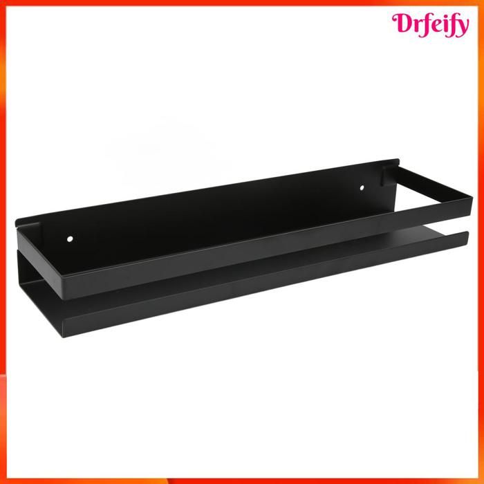 Support de salle de bain - AKOZON - Étagère 40×10×6 cm - Acier inoxydable SUS304 - Noir - Sans perçage